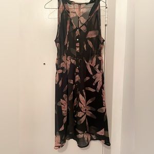 Medium sized sheer black button up dress
